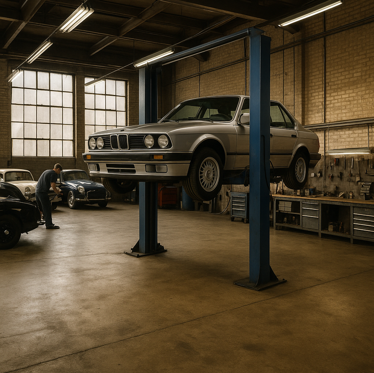 Car on lifting platform